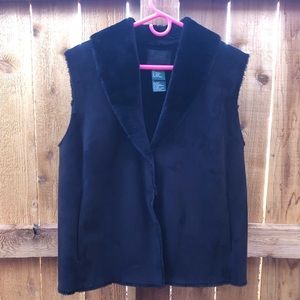 Ralph Lauren Faux Fur Black Vest, Size XL